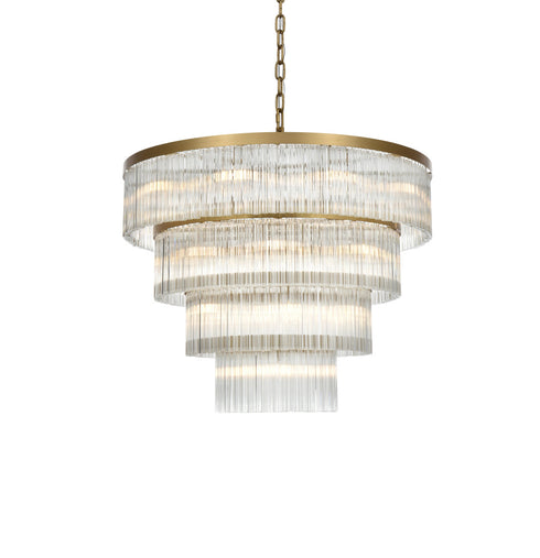 Elegant Lighting Harlow 28 Light Pendant D40 Inch H31 Inch L28 Satin Gold in Satin Gold and Clear Finish Model: 1070G40SG