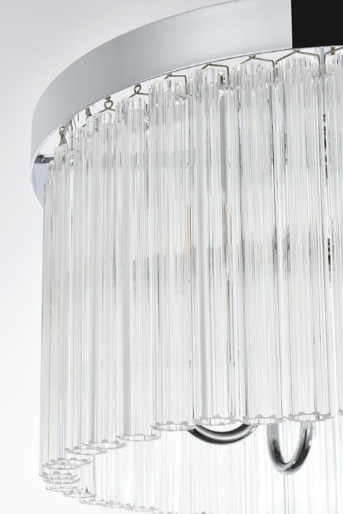 Elegant Lighting Harlow 4 Light Flush Mount D16 Inch H10 Inch L4 Chrome in Chrome and Clear Finish Model: 1070F16C