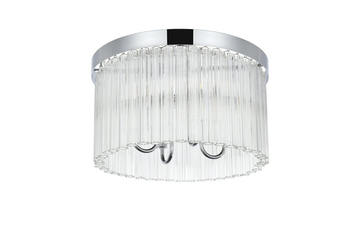 Elegant Lighting Harlow 4 Light Flush Mount D16 Inch H10 Inch L4 Chrome in Chrome and Clear Finish Model: 1070F16C