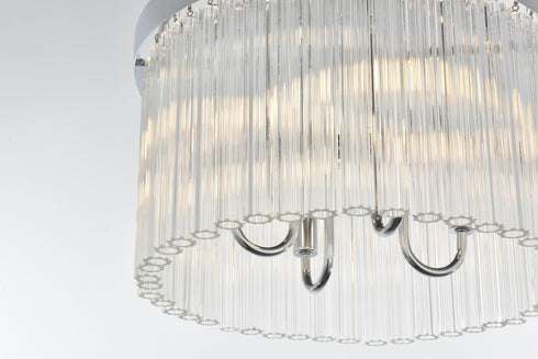 Elegant Lighting Harlow 4 Light Flush Mount D16 Inch H10 Inch L4 Chrome in Chrome and Clear Finish Model: 1070F16C