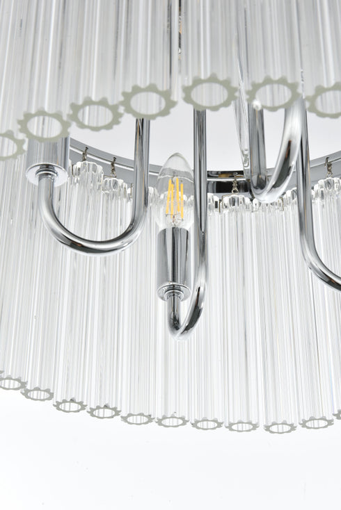 Elegant Lighting Harlow 4 Light Flush Mount D16 Inch H10 Inch L4 Chrome in Chrome and Clear Finish Model: 1070F16C
