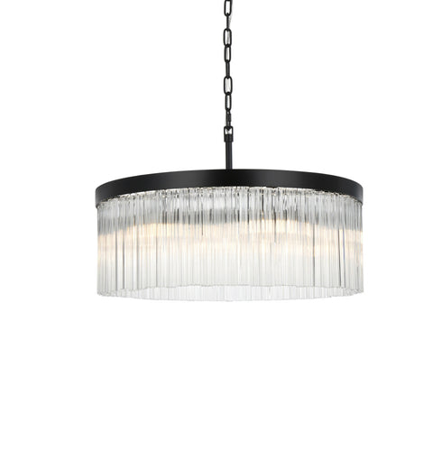 Elegant Lighting Harlow 6 Light Pendant D24 Inch H9 Inch L6 Black in Black and Clear Finish Model: 1070D24BK