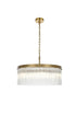 Elegant Lighting Harlow 6 Light Pendant D24 Inch H9 Inch L6 Satin Gold in Satin Gold and Clear Finish Model: 1070D24SG
