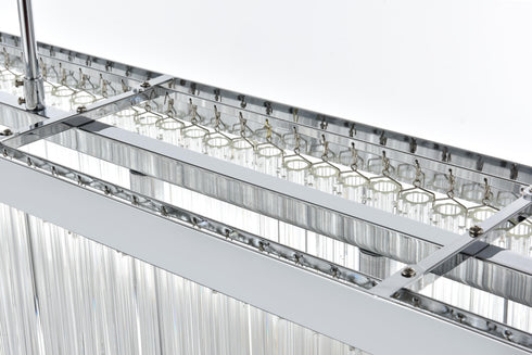Elegant Lighting Harlow 6 Light Pendant L49 Inch 8 Inch H9 Inch L6 Chrome in Chrome and Clear Finish Model: 1070G49C