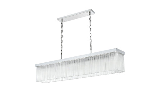 Elegant Lighting Harlow 6 Light Pendant L49 Inch 8 Inch H9 Inch L6 Chrome in Chrome and Clear Finish Model: 1070G49C