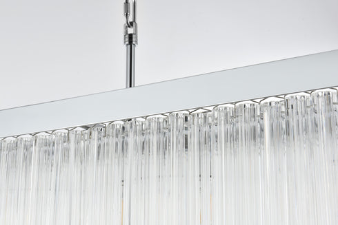 Elegant Lighting Harlow 6 Light Pendant L49 Inch 8 Inch H9 Inch L6 Chrome in Chrome and Clear Finish Model: 1070G49C