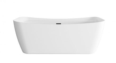 Elegant Lighting Harrieta 67 inch Soaking Bathtub in Glossy White with Brushed Gold Trim Model: BT10467GW-BGD
