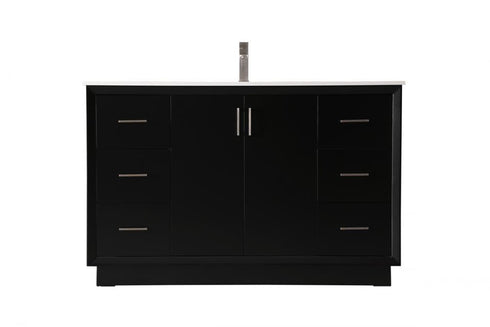 Elegant Lighting Hayes 54 Inch Single Bathroom Vanity in Black Model: VF19654BK