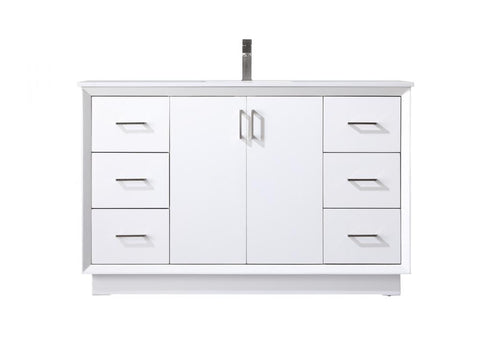 Elegant Lighting Hayes 54 Inch Single Bathroom Vanity in Black Model: VF19654BK