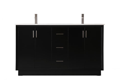 Elegant Lighting Hayes 60 Inch Double Bathroom Vanity in Black Model: VF19660DBK
