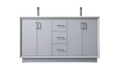 Elegant Lighting Hayes 60 Inch Double Bathroom Vanity in Black Model: VF19660DBK