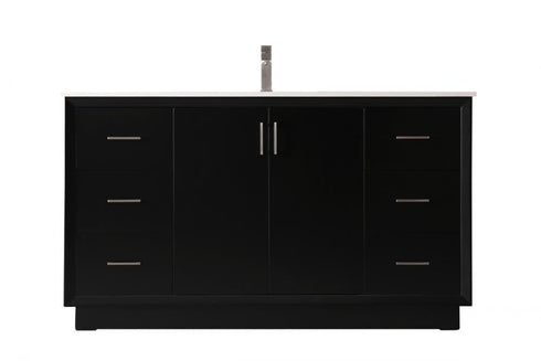 Elegant Lighting Hayes 60 Inch Single Bathroom Vanity in Black Model: VF19660BK