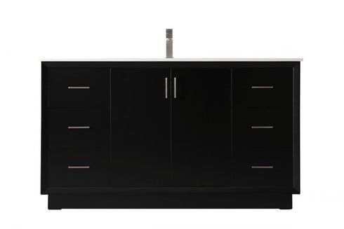 Elegant Lighting Hayes 60 Inch Single Bathroom Vanity in Black Model: VF19660BK