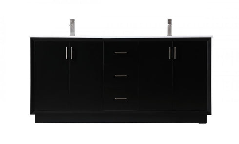 Elegant Lighting Hayes 72 Inch Double Bathroom Vanity in Black Model: VF19672DBK