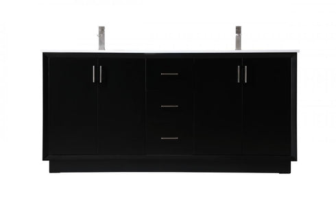 Elegant Lighting Hayes 72 Inch Double Bathroom Vanity in Black Model: VF19672DBK