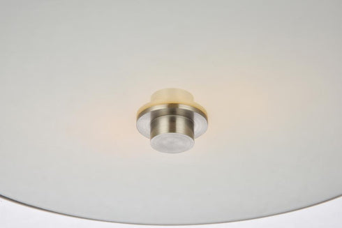 Elegant Lighting Hazen 2 light 12 inch Burnished Nickel flush mount in Burnished Nickel and White Finish Model: LD6025