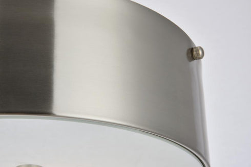 Elegant Lighting Hazen 2 light 12 inch Burnished Nickel flush mount in Burnished Nickel and White Finish Model: LD6025
