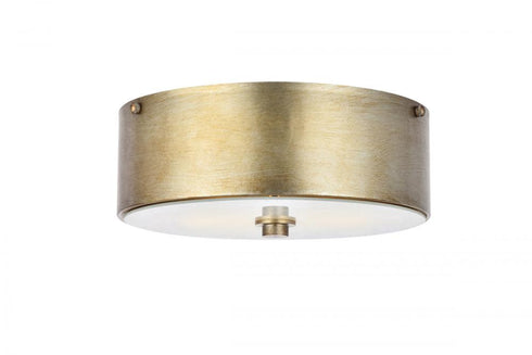 Elegant Lighting Hazen 2 light 12 inch Vintage Silver flush mount in Vintage Silver and White Finish Model: LD6023