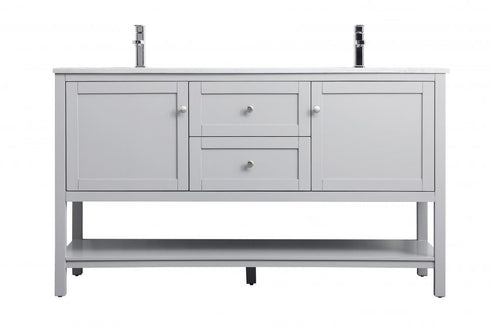 Elegant Lighting Heath 60 Inch Double Bathroom Vanity in Grey Model: VF22260DGR