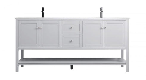 Elegant Lighting Heath 72 Inch Double Bathroom Vanity in Grey Model: VF22272DGR