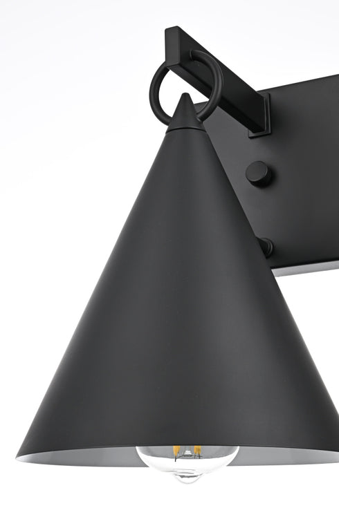 Elegant Lighting Hendrix 1 Light Wall Sconce W8 Inch xH11 Inch xE9.5 Inch in Black Model: OD806W11BK