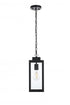Elegant Lighting Hilton 7 inch Outdoor Pendant in Black Model: OD330H15BK