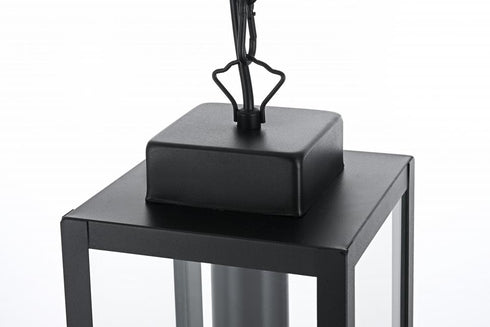 Elegant Lighting Hilton 7 inch Outdoor Pendant in Black Model: OD330H15BK