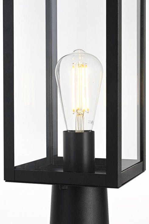 Elegant Lighting Hilton 7 inch Outdoor Pendant in Black Model: OD330P19BK