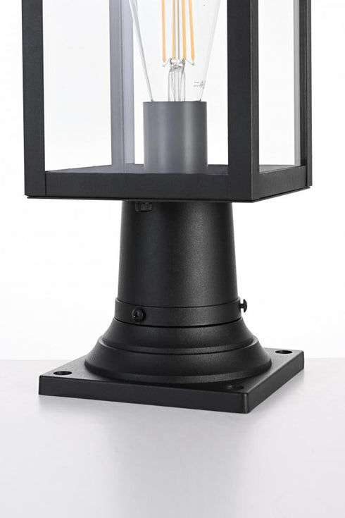 Elegant Lighting Hilton 7 inch Outdoor Pendant in Black Model: OD330P19BK