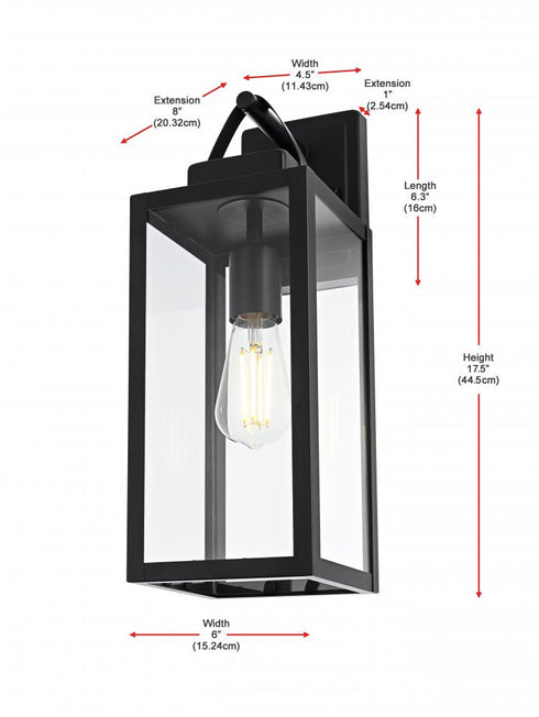 Elegant Lighting Hilton 7 inch Outdoor Pendant in Black Model: OD330W18BK