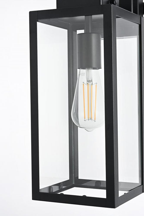Elegant Lighting Hilton 7 inch Outdoor Pendant in Black Model: OD330W18BK