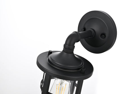Elegant Lighting Hugo 1 Light Wall Sconce W6 Inch xH11.5 Inch xE8 Inch in Black Model: OD807W12BK