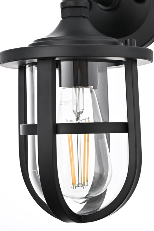 Elegant Lighting Hugo 1 Light Wall Sconce W6 Inch xH11.5 Inch xE8 Inch in Black Model: OD807W12BK