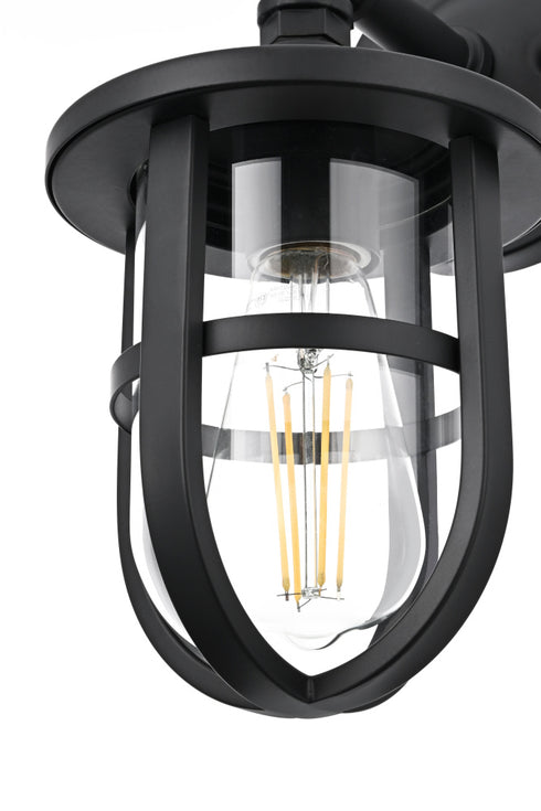 Elegant Lighting Hugo 1 Light Wall Sconce W6 Inch xH11.5 Inch xE8 Inch in Black Model: OD807W12BK
