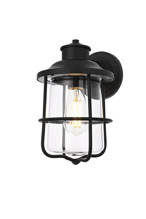 Elegant Lighting Huxley 1 Light Wall Sconce W7 Inch xH11.5 Inch xE8 Inch in Black Model: OD808W12BK