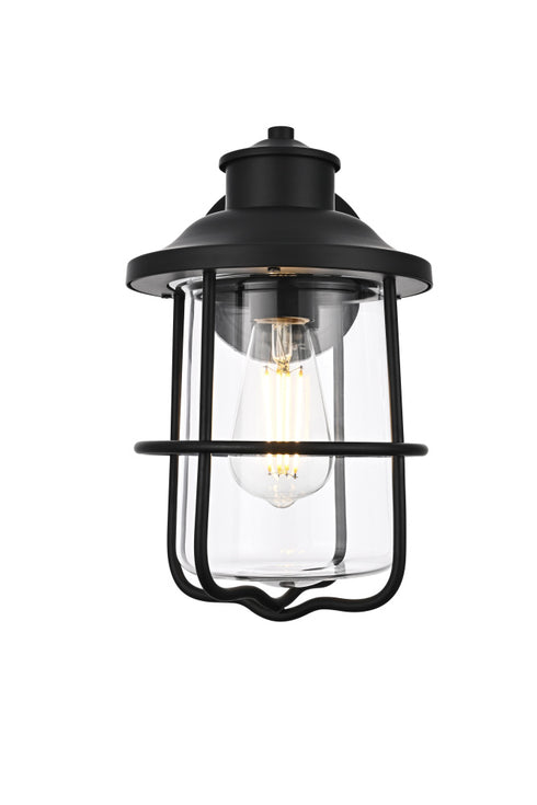 Elegant Lighting Huxley 1 Light Wall Sconce W7 Inch xH11.5 Inch xE8 Inch in Black Model: OD808W12BK