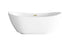 Elegant Lighting Ines 67 inch Soaking Bathtub in Glossy White with Brushed Gold Trim Model: BT10367GW-BGD