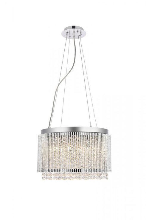 Elegant Lighting Influx 10 light in Chrome Pendant Clear Royal Cut Crystal Model: V2092D16C/RC