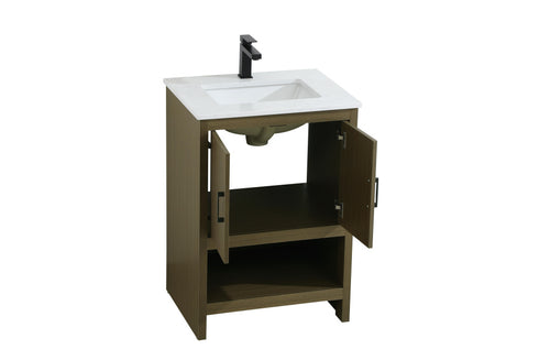 Elegant Lighting Ira Vanity Cabinet 2Dr W24 Inch xD19 Inch xH34 Inch in Chestnut Brown Model: VF25224MCB