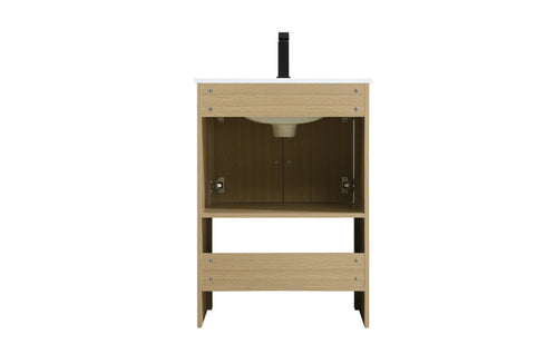 Elegant Lighting Ira Vanity Cabinet 2Dr W24 Inch xD19 Inch xH34 Inch in Honey Brown Model: VF25224MHB
