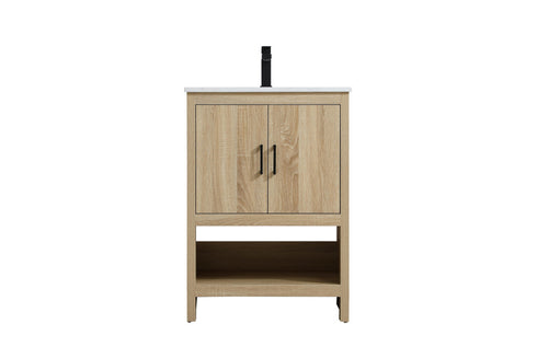 Elegant Lighting Ira Vanity Cabinet 2Dr W24 Inch xD19 Inch xH34 Inch MW in Mango Wood Finish Model: VF25224MW