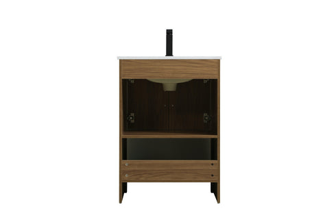 Elegant Lighting Ira Vanity Cabinet 2Dr W24 Inch xD19 Inch xH34 Inch WB in Walnut Brown Finish Model: VF25224WB