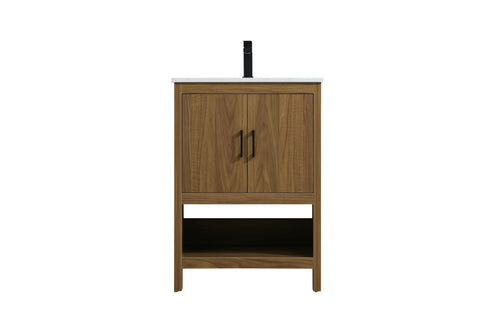 Elegant Lighting Ira Vanity Cabinet 2Dr W24 Inch xD19 Inch xH34 Inch WB in Walnut Brown Finish Model: VF25224WB