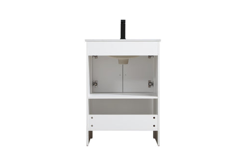 Elegant Lighting Ira Vanity Cabinet 2Dr W24 Inch xD19 Inch xH34 Inch WH in White Finish Model: VF25224MWH