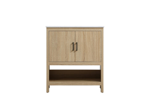 Elegant Lighting Ira Vanity Cabinet 2Dr W30 Inch x D19 Inch x H34 Inch MW in Mango Wood Finish Model: VF25230MW