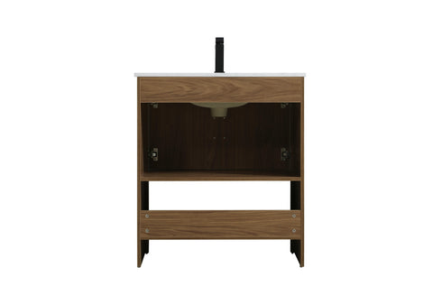 Elegant Lighting Ira Vanity Cabinet 2Dr W30 Inch x D19 Inch x H34 Inch WB in Walnut Brown Finish Model: VF25230WB