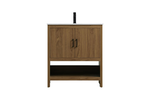 Elegant Lighting Ira Vanity Cabinet 2Dr W30 Inch x D19 Inch x H34 Inch WB in Walnut Brown Finish Model: VF25230WB