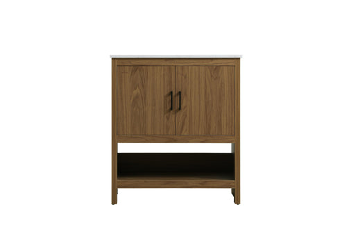 Elegant Lighting Ira Vanity Cabinet 2Dr W30 Inch x D19 Inch x H34 Inch WB in Walnut Brown Finish Model: VF25230WB