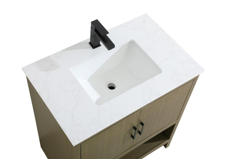 Elegant Lighting Ira Vanity Cabinet 2Dr W30 Inch xD19 Inch xH34 Inch in Chestnut Brown Model: VF25230MCB