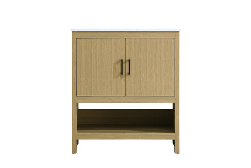 Elegant Lighting Ira Vanity Cabinet 2Dr W30 Inch xD19 Inch xH34 Inch in Honey Brown Model: VF25230MHB
